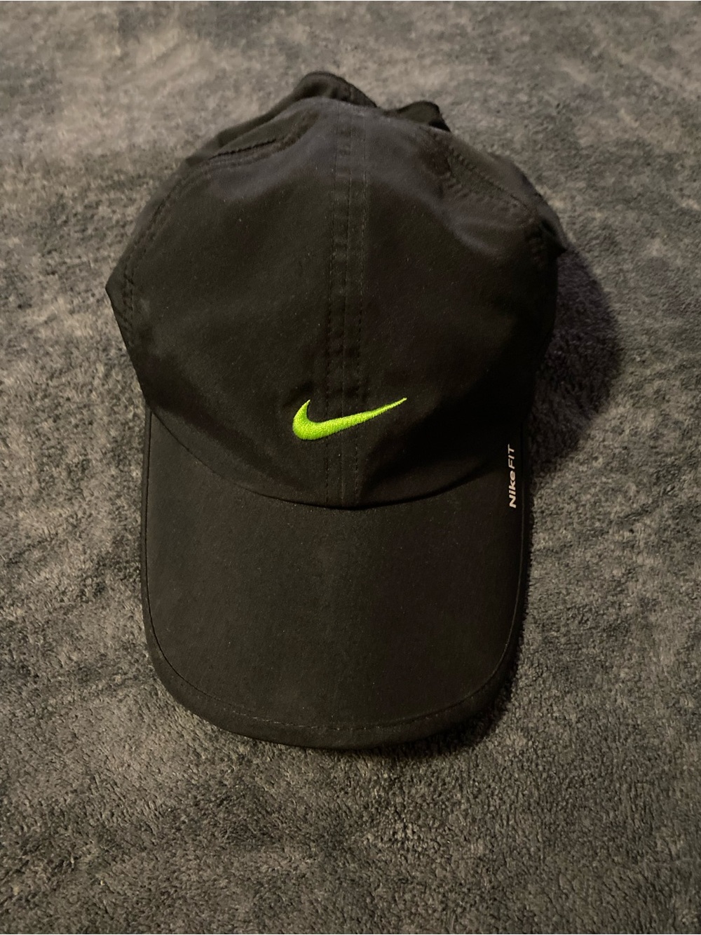 Nike Black Cap with Neon Green Swoosh